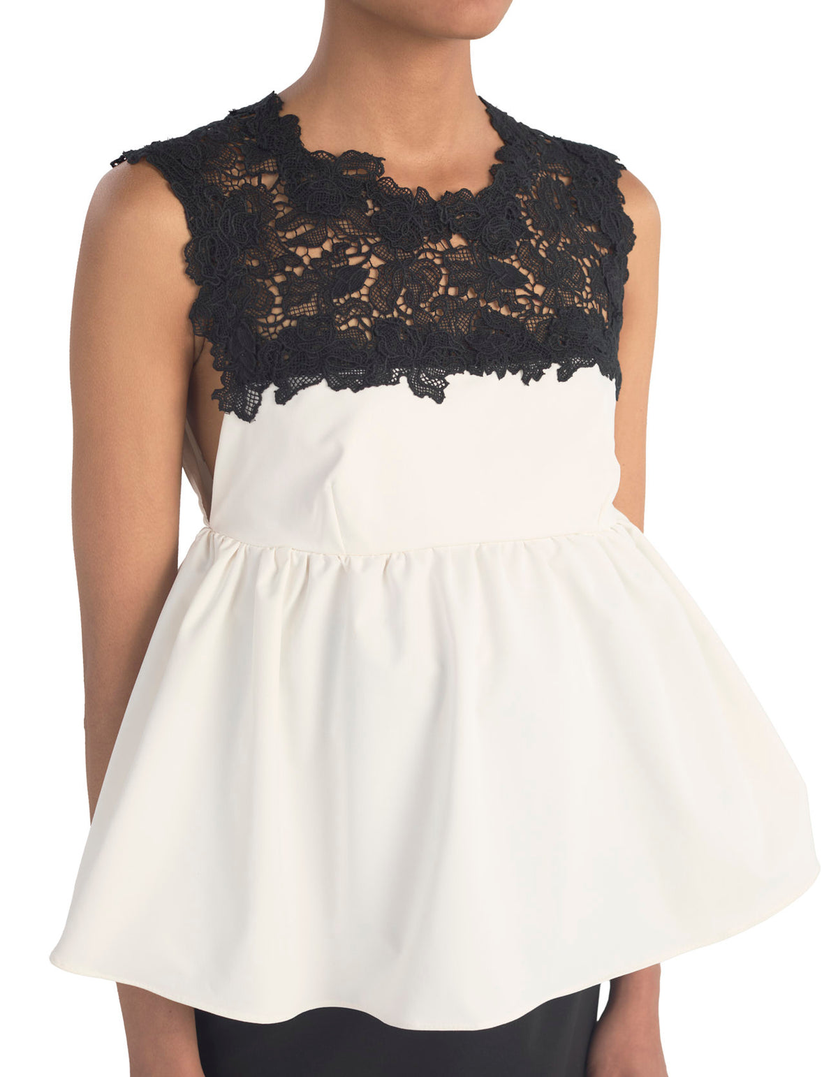 Exclusive Ivonne Top White Twill