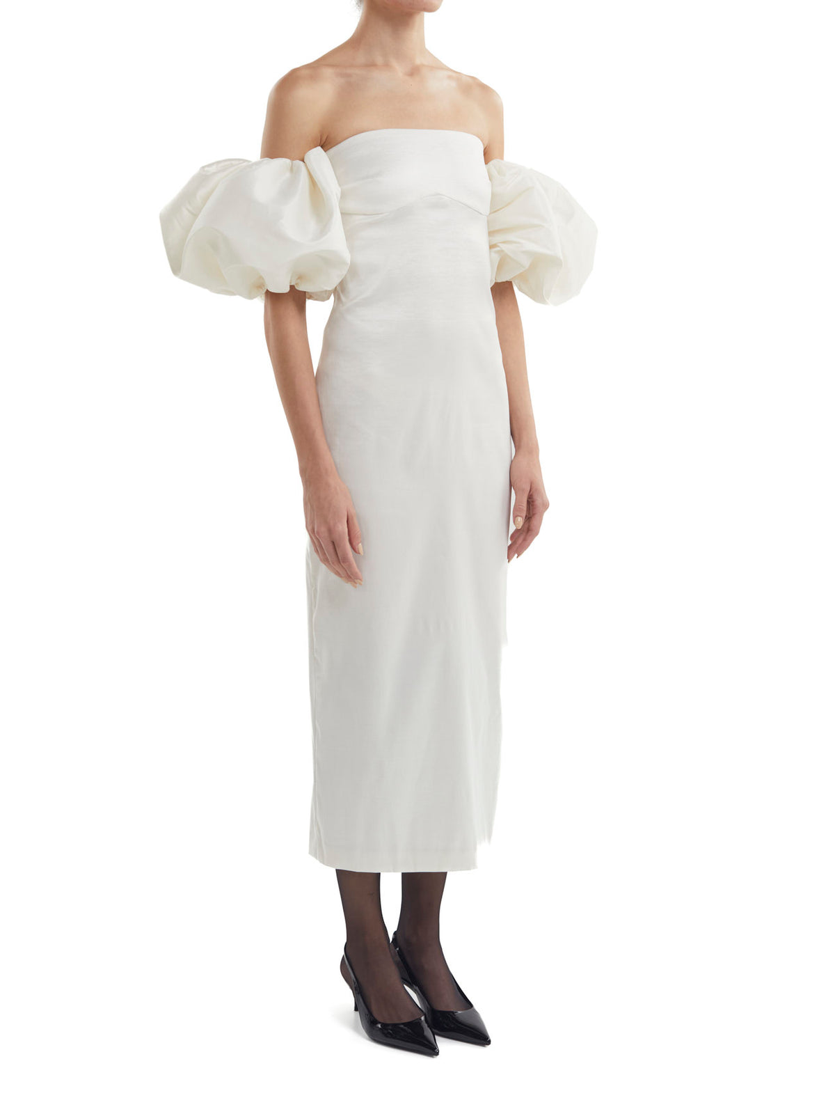 Erminia Dress Ecru Taffeta
