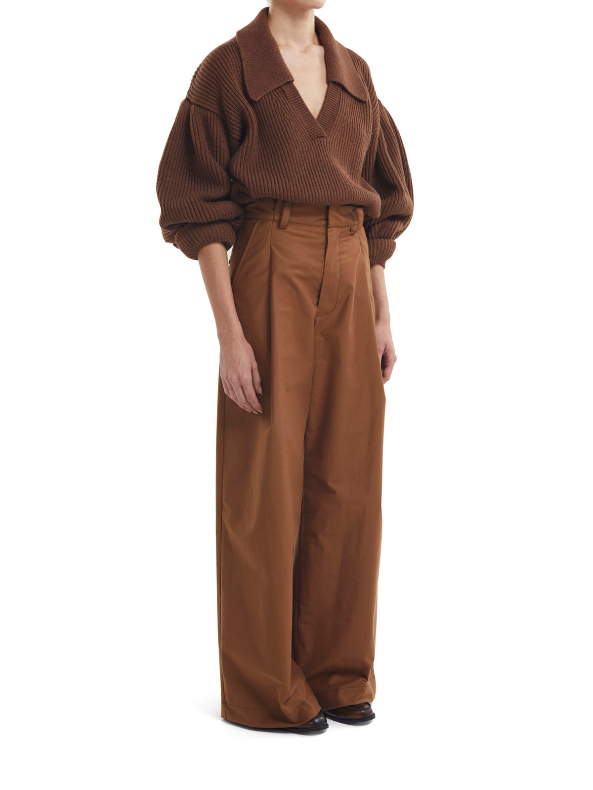 Greta Sweater Tobacco Merino Wool