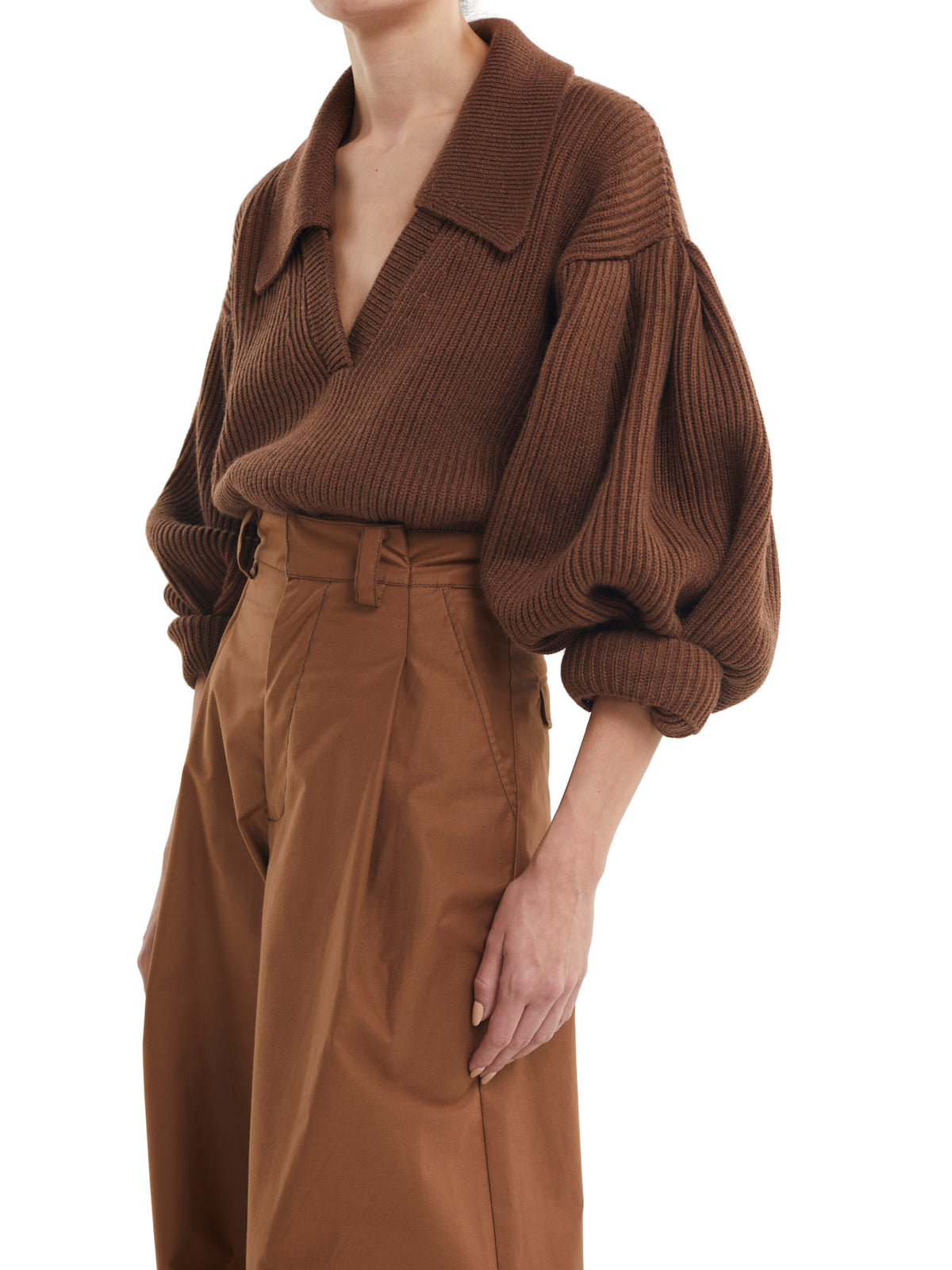 Greta Sweater Tobacco Merino Wool