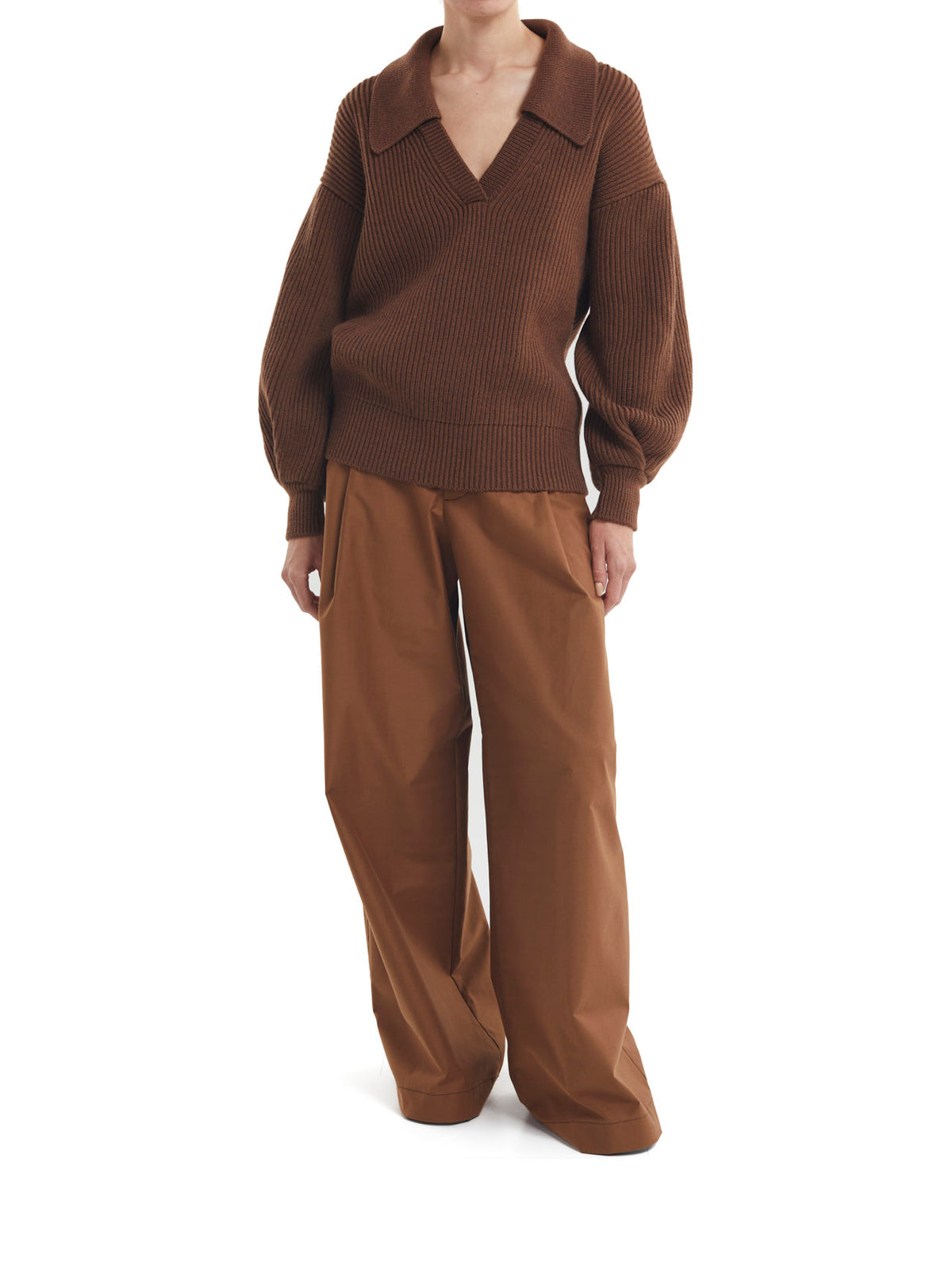 Greta Sweater Tobacco Merino Wool