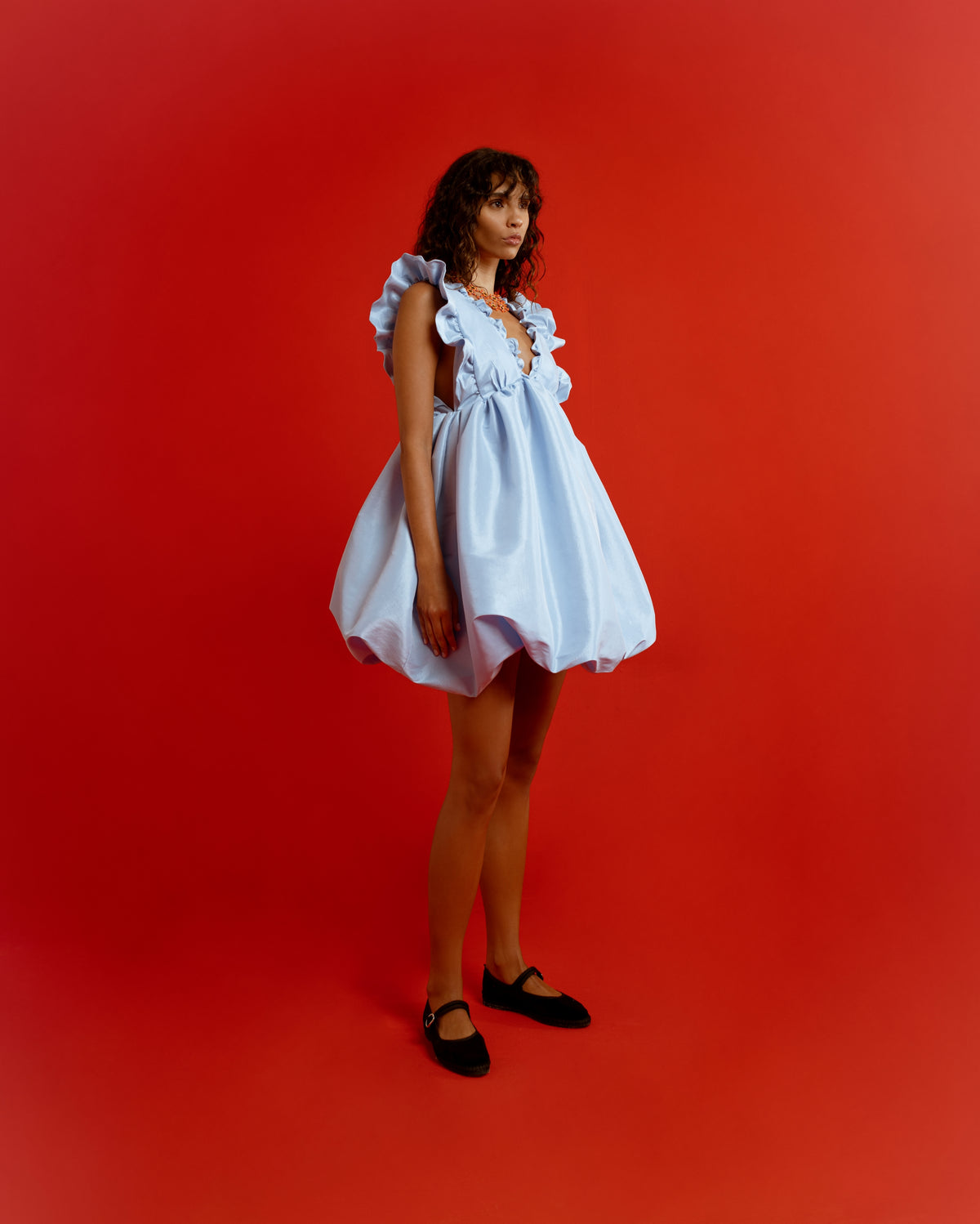 Caroline Dress Baby Blue Taffeta