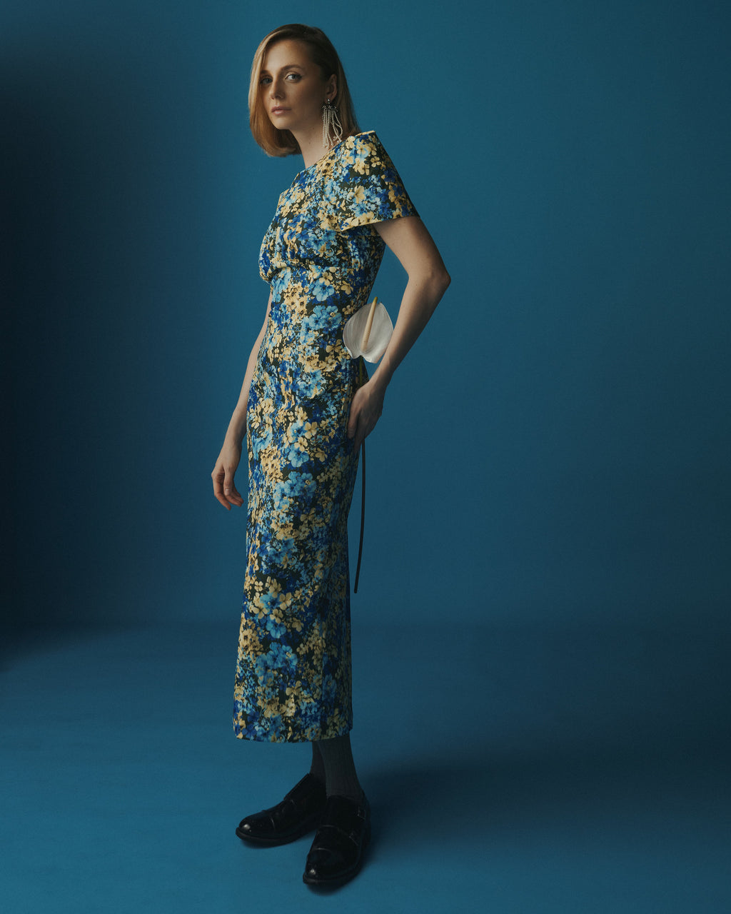 kikas printed midi dress Kika Vargas Dena Floral Print Midi Dress In Green - 50% Off