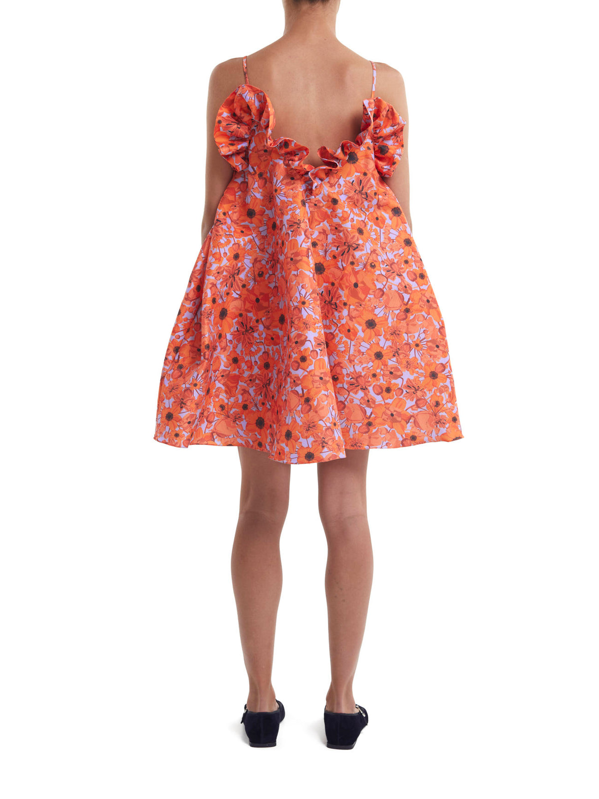 Joan Dress Orange Daisy Taffeta