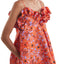 Joan Dress Orange Daisy Taffeta