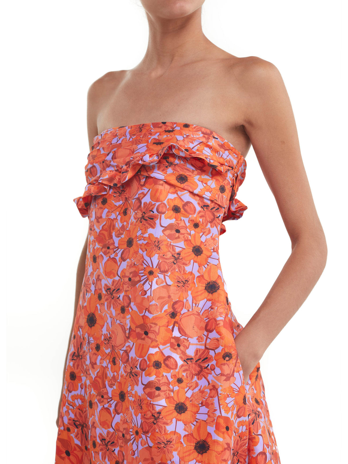 Judy Dress Orange Daisy Taffeta