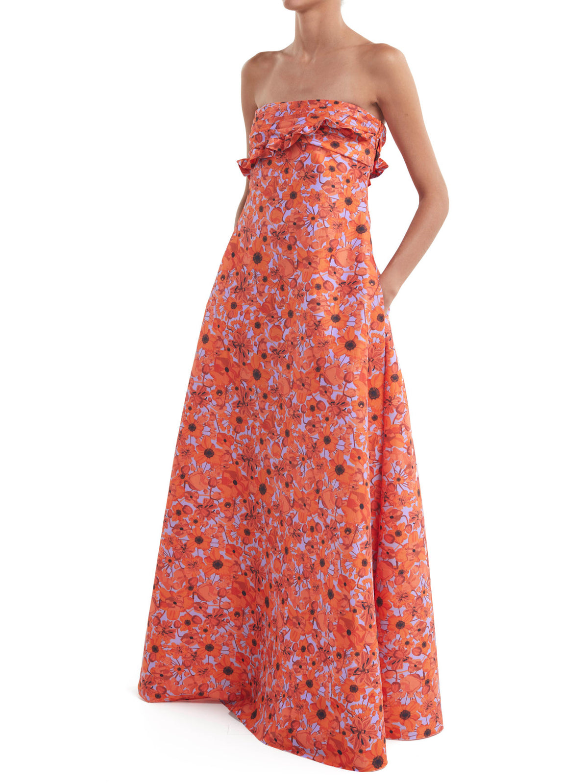 Judy Dress Orange Daisy Taffeta