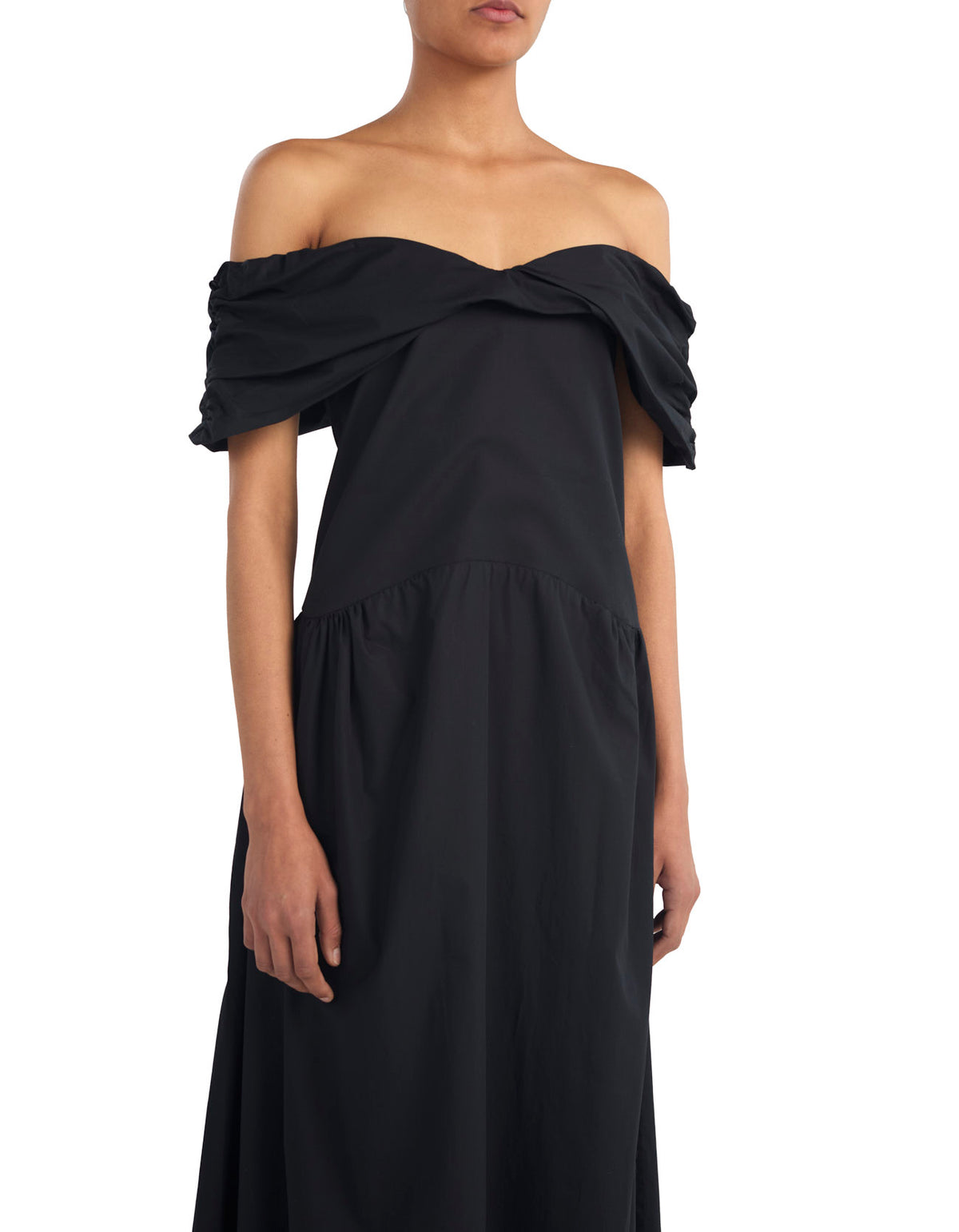 Exclusive Vivian Dress Black Shirting Cotton