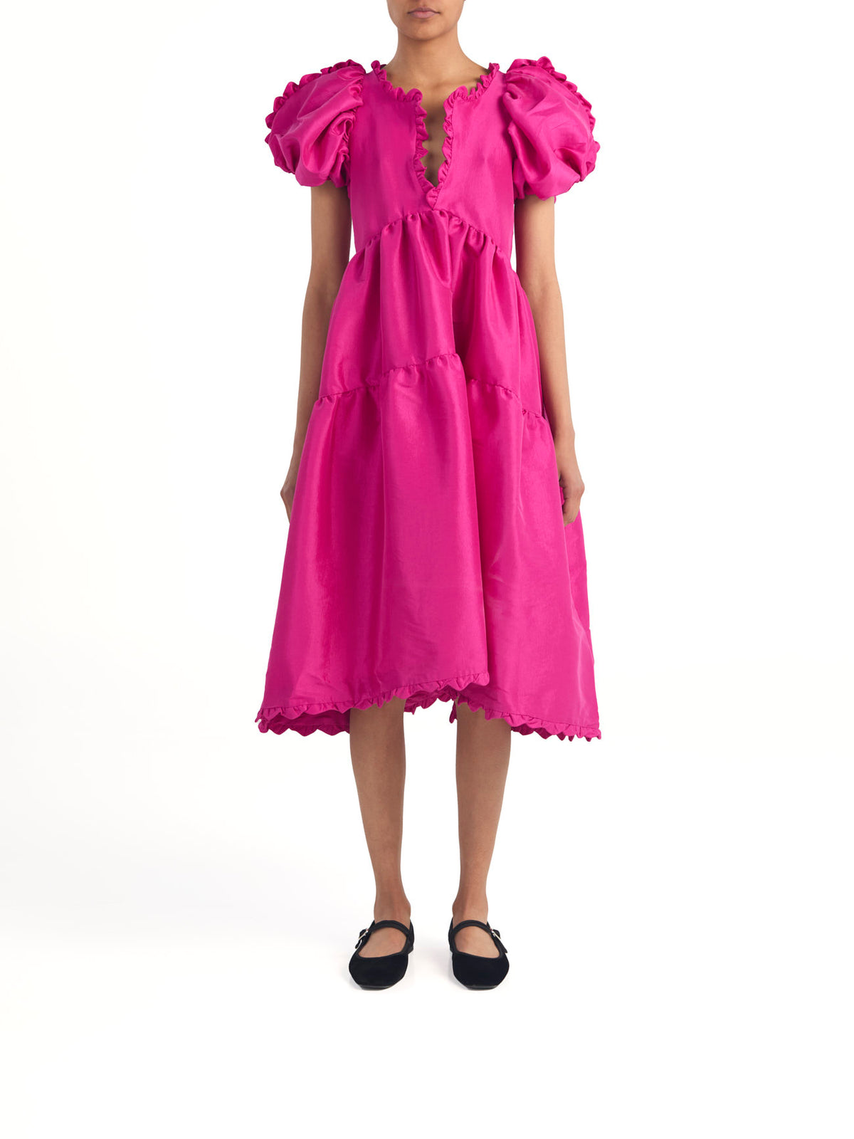 Leana Dress Fuchsia Taffeta