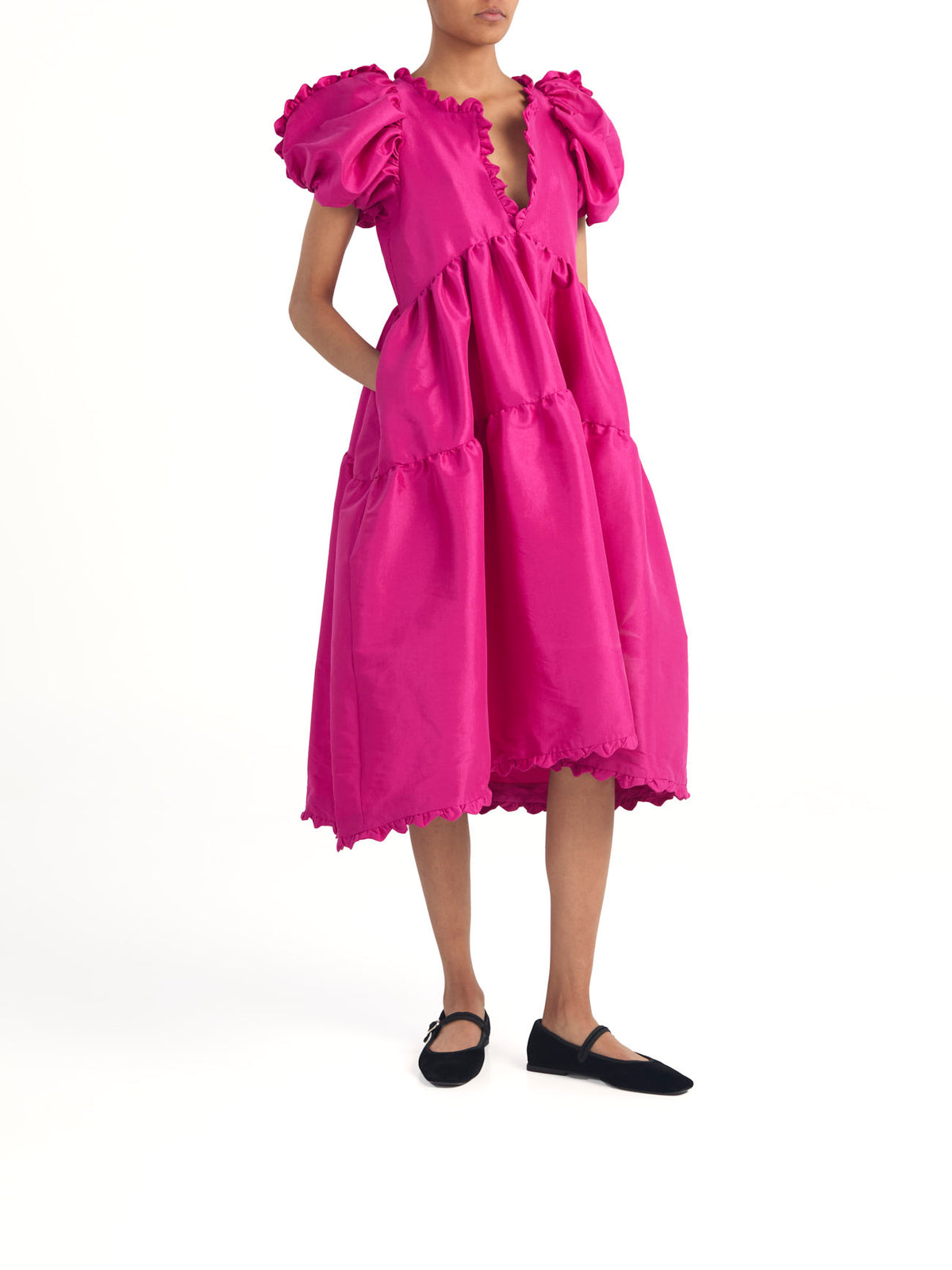 Leana Dress Fuchsia Taffeta