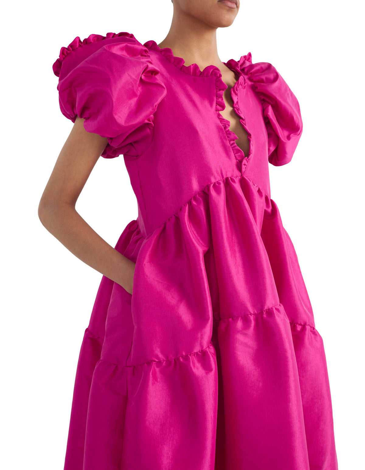 Leana Dress Fuchsia Taffeta