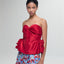 Tasha Top Red Taffeta