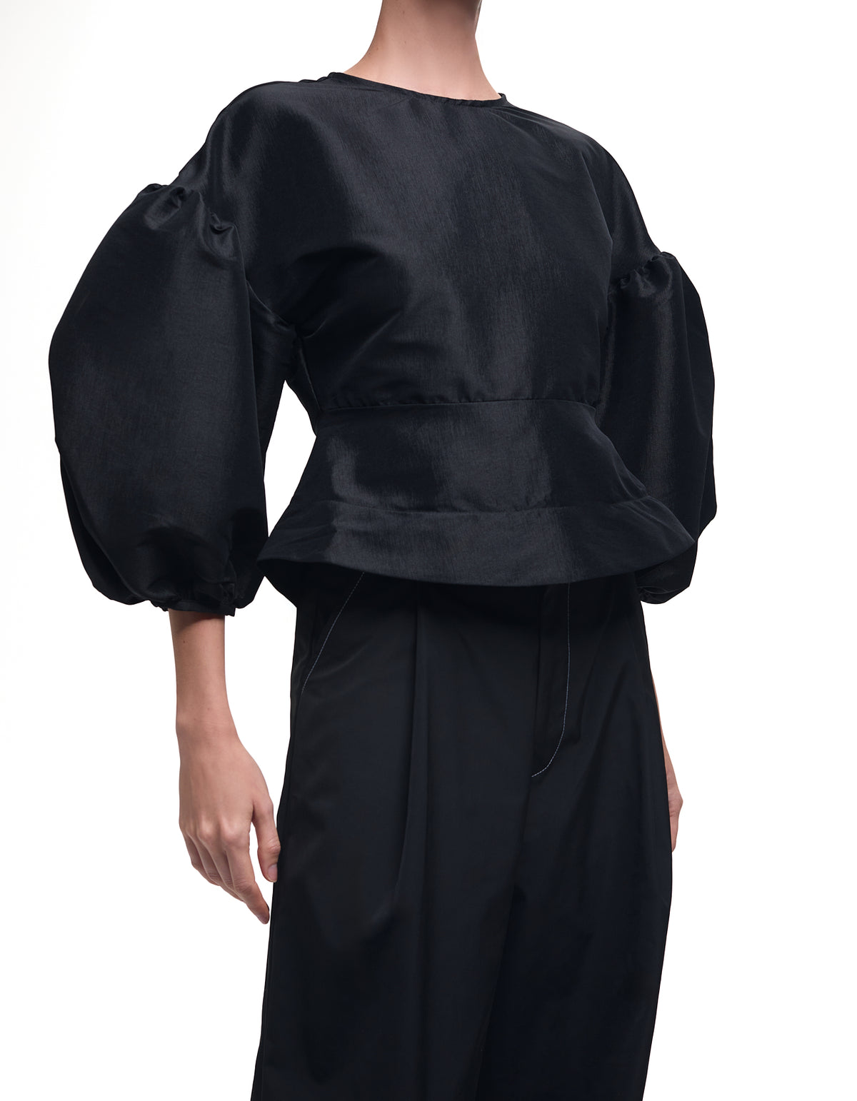 Exclusive Myrna Top Black Taffeta