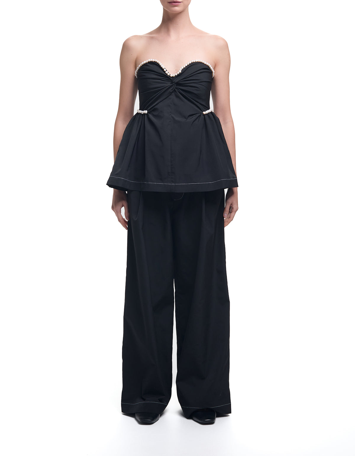 Exclusive Hebe Top Black Gabardine