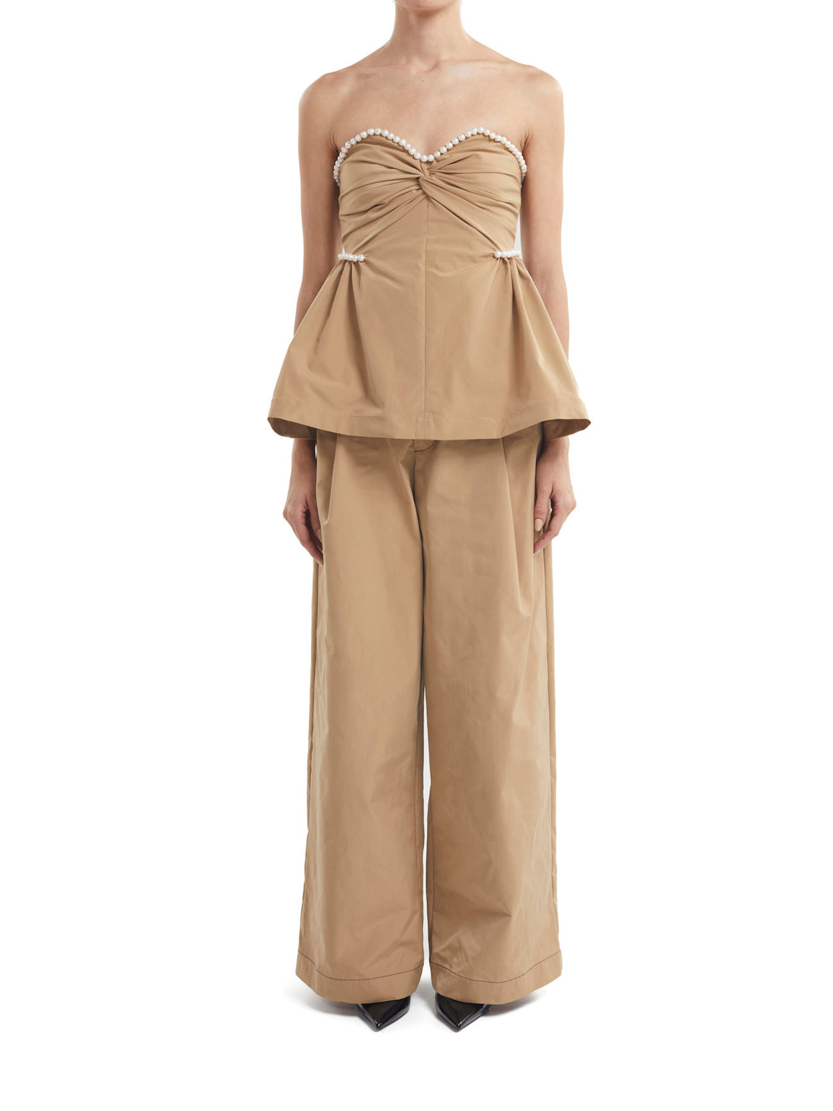 Hebe Top Khaki Gabardine