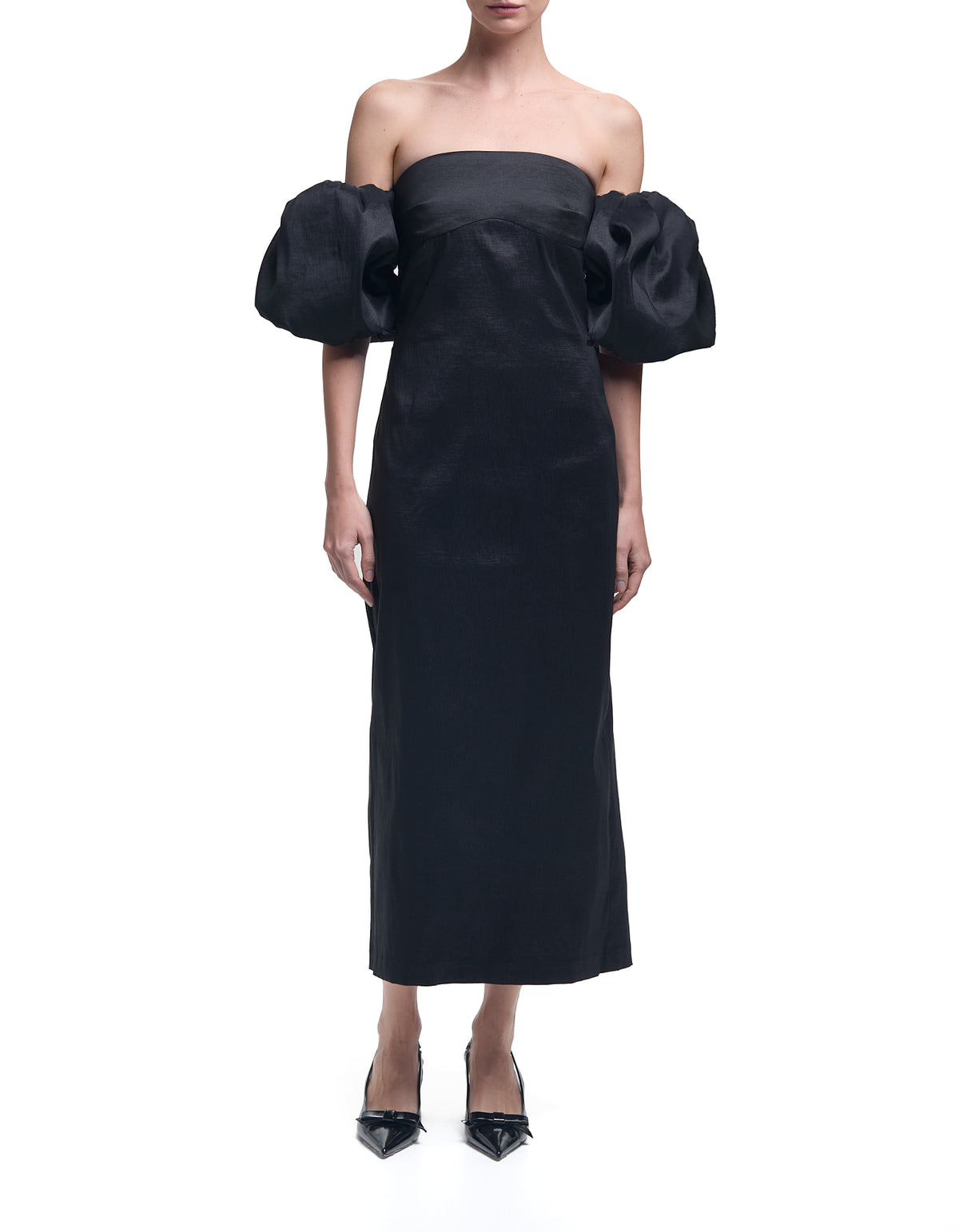 Exclusive Erminia Dress Black Taffeta