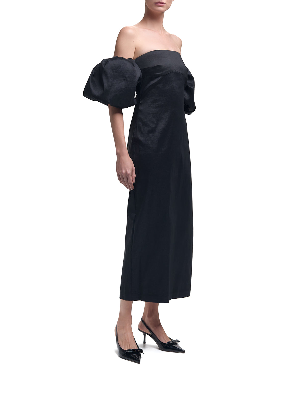 Exclusive Erminia Dress Black Taffeta