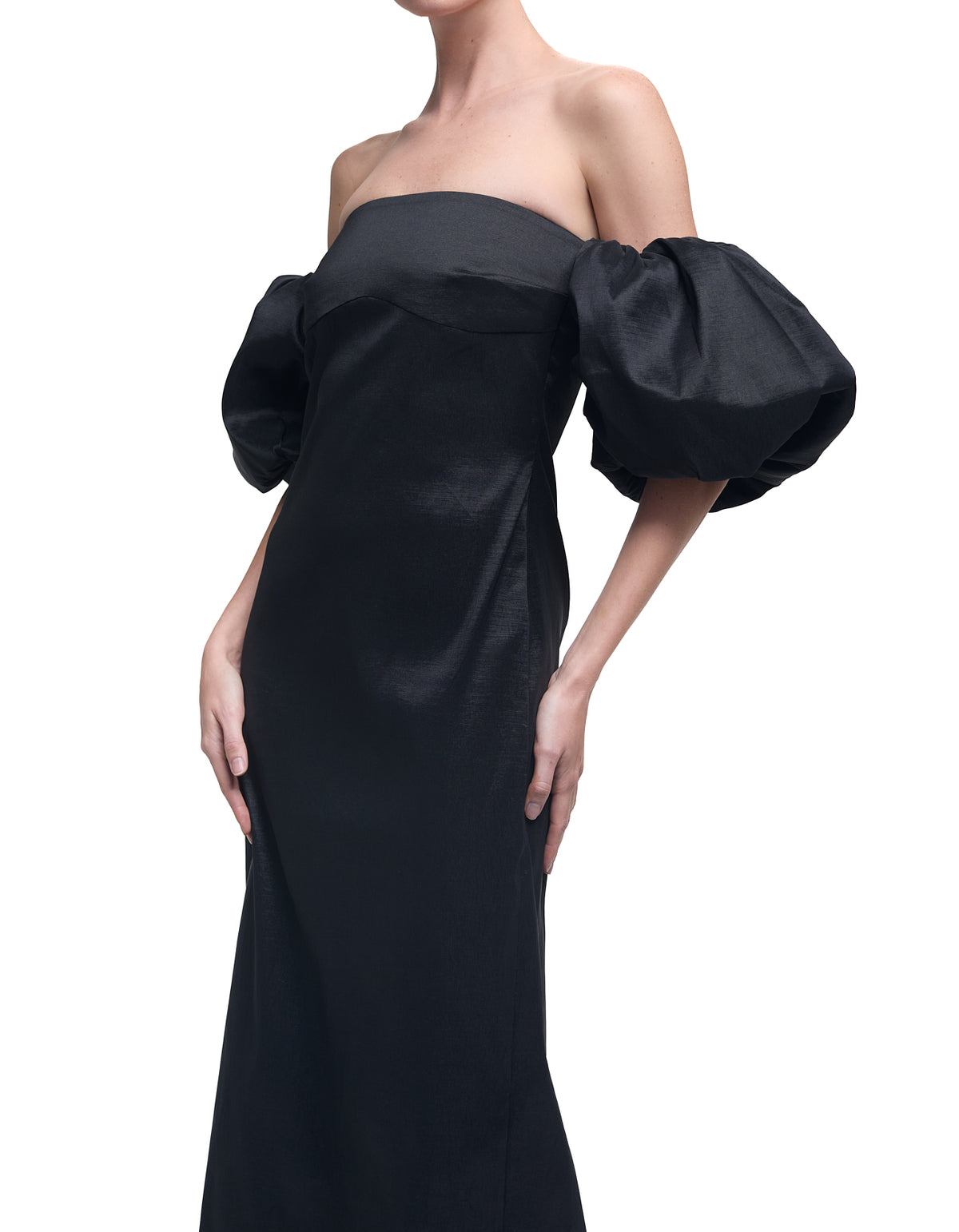 Exclusive Erminia Dress Black Taffeta