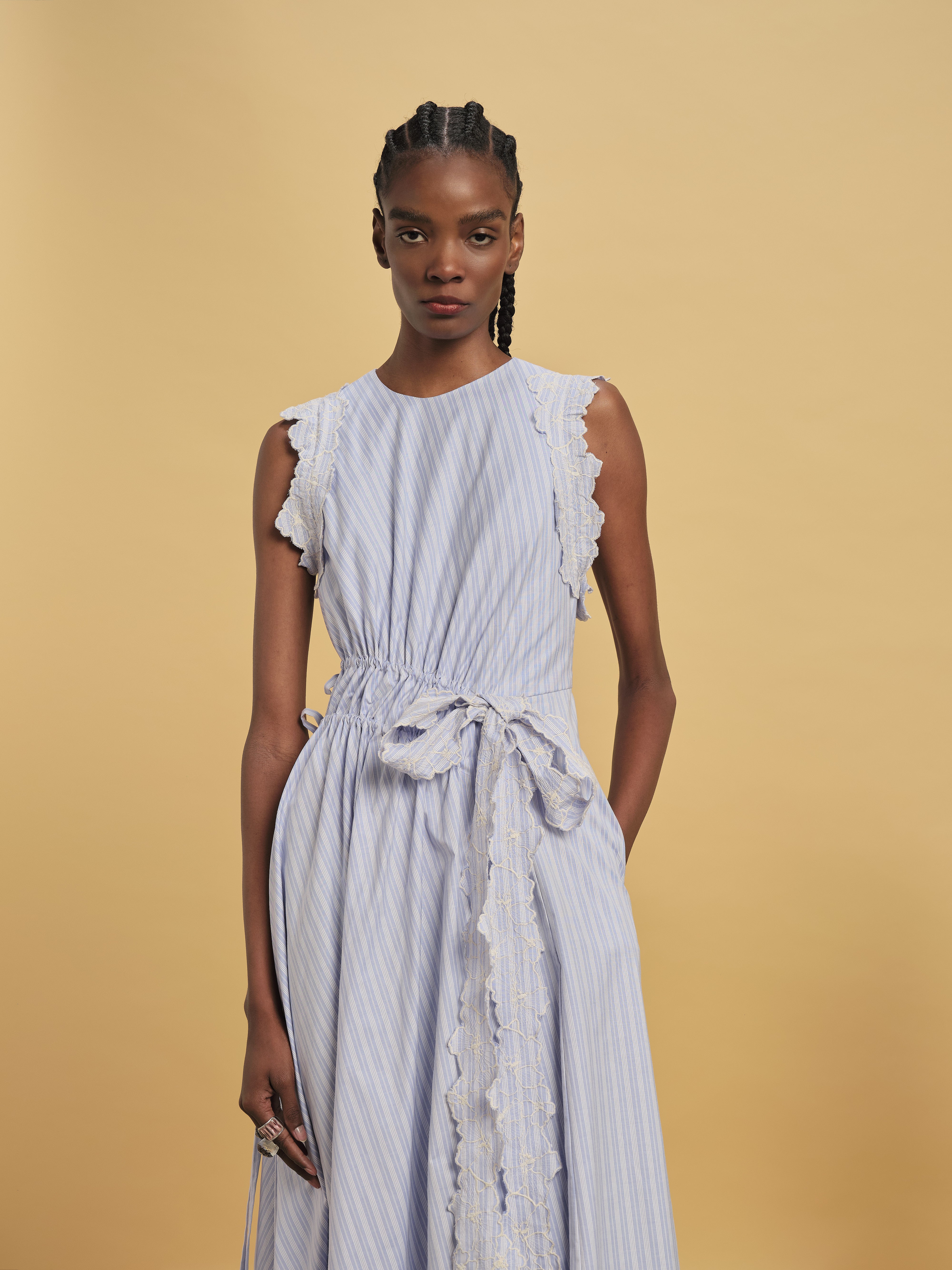 HANNA DRESS BLUE STRIPES COTTON – Kika Vargas
