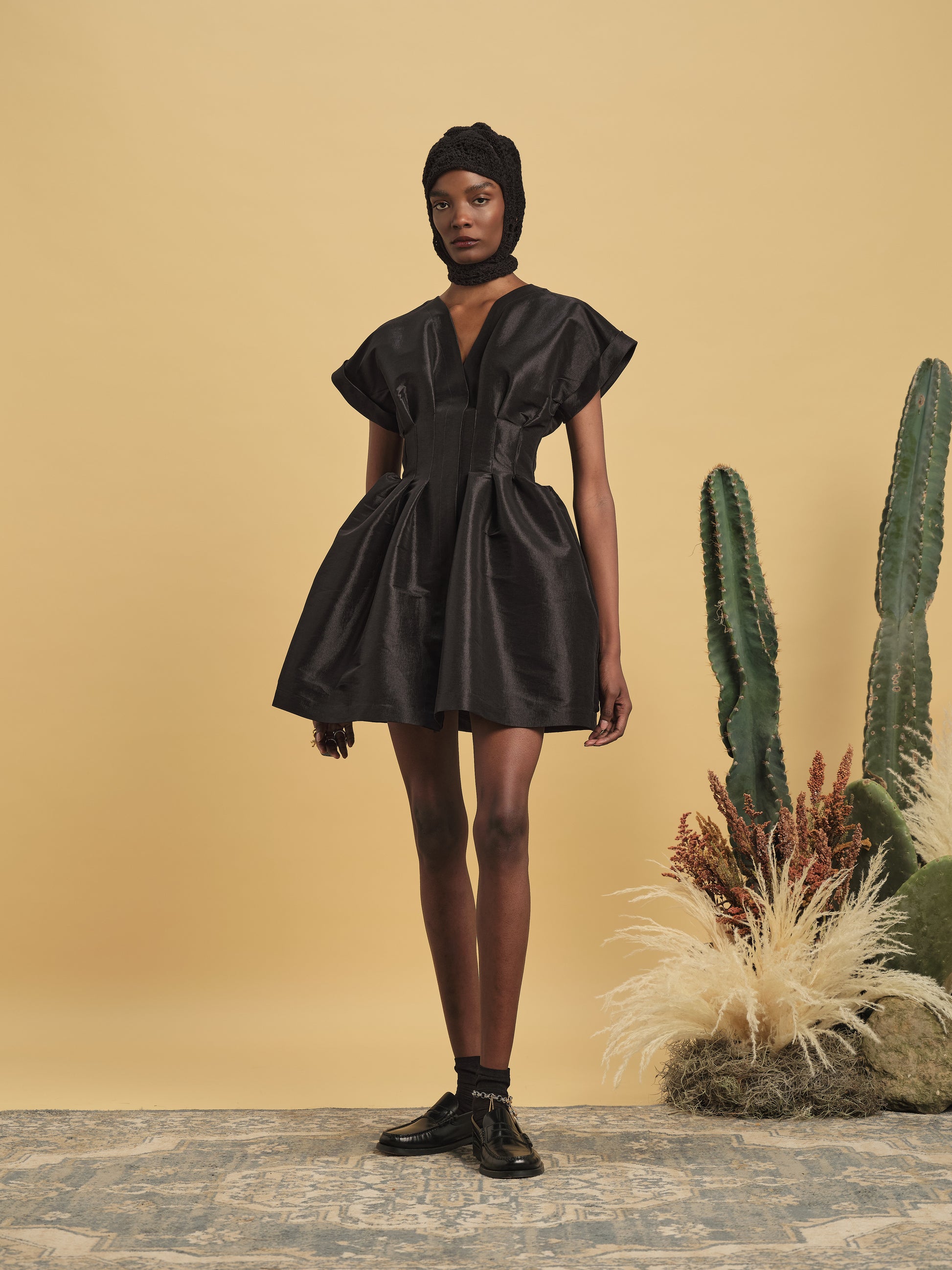 BILLIE DRESS BLACK TAFFETA