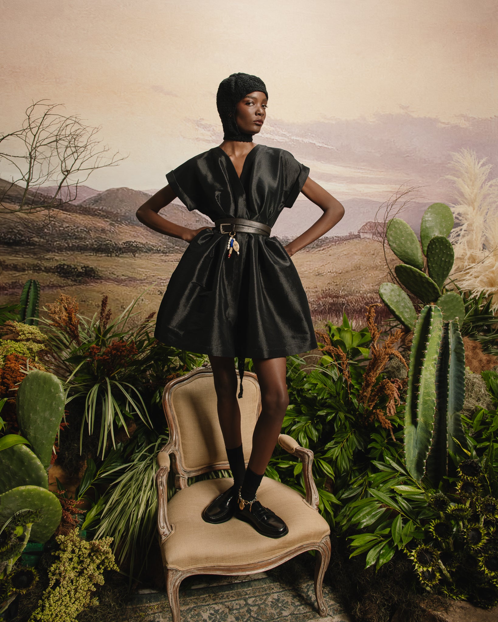 BILLIE DRESS BLACK TAFFETA