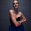 Halima Dress Black & Blue Taffeta